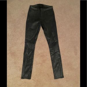 Helmet Lang coated black stretch denim leggings
